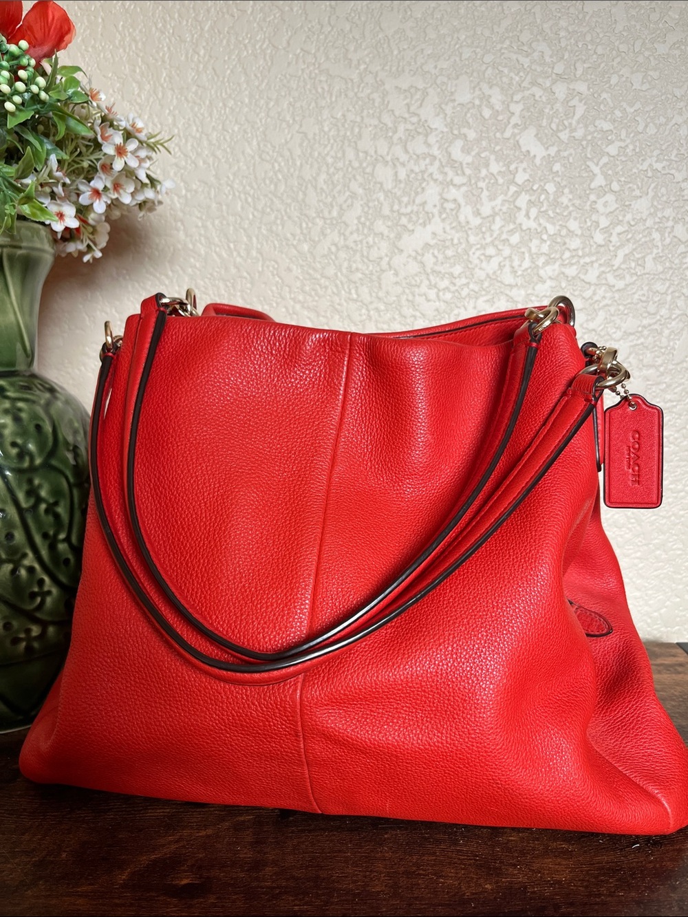 Coach Madison Phoebe Pebbled Leather Shoulder Bag